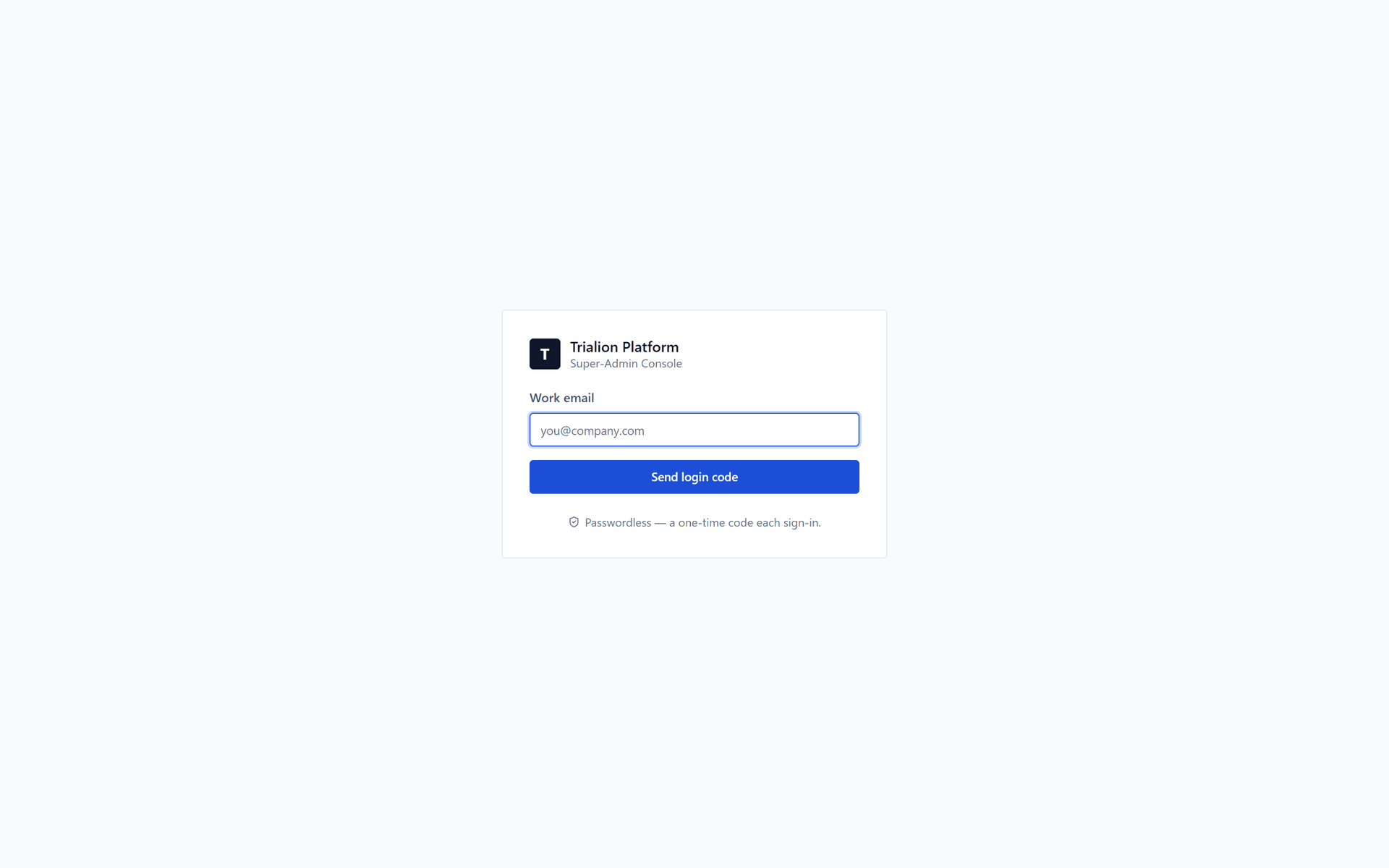 The bare address of the platform console when nobody is signed in: it leads to the console sign-in.